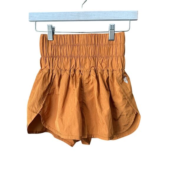Free People Movement High Rise Shorts XS Orange / Gold - Picture 1 of 4